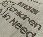 Laser engraved wood
